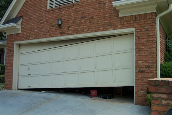 Garage door stuck open